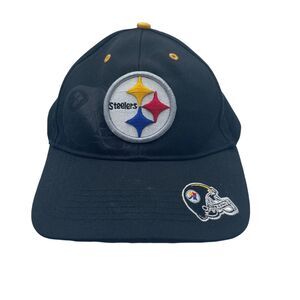 Pittsburgh Steelers NFL Team Apparel Black Hat OS Mens Adjustable